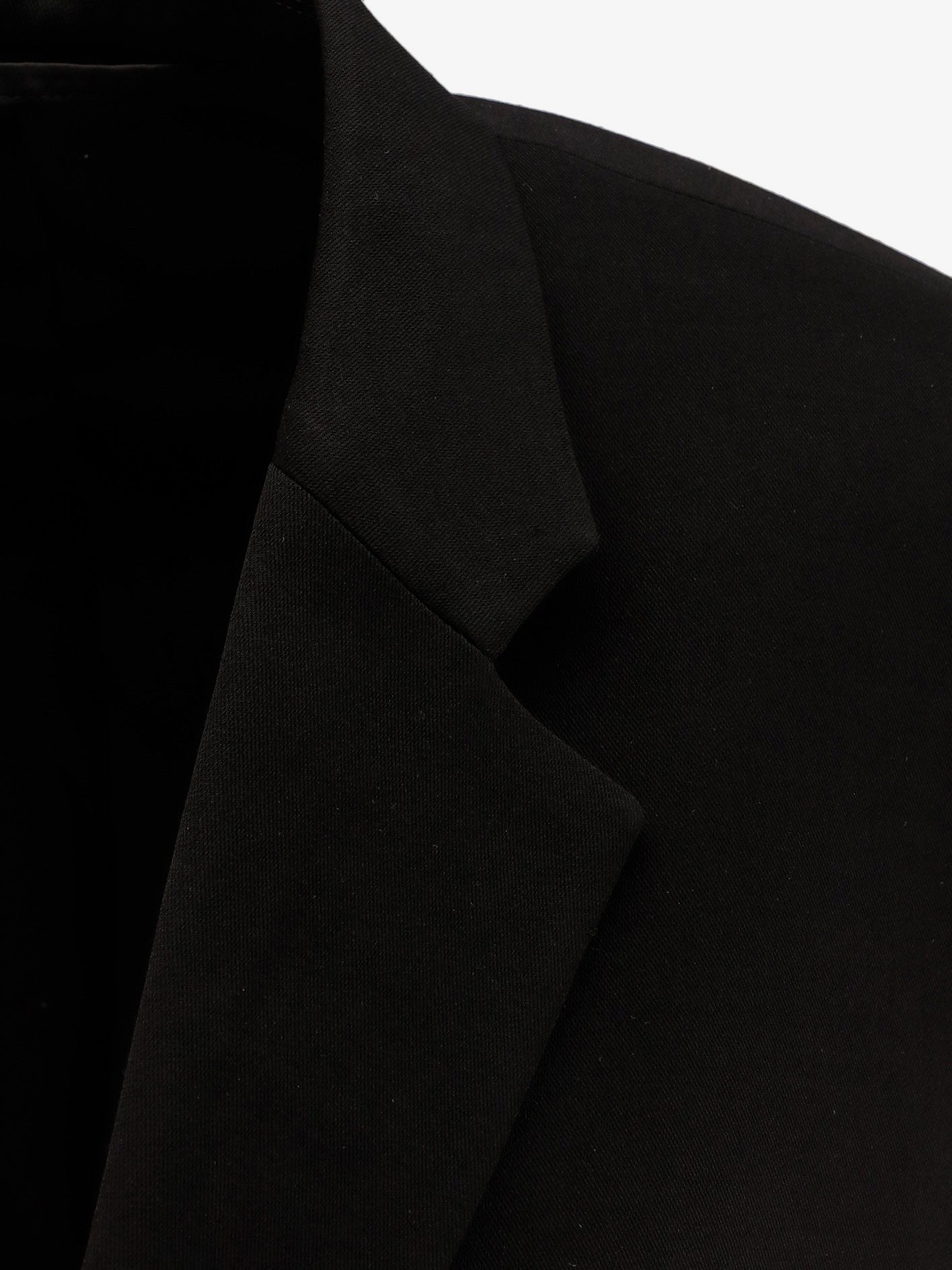 Single breasted cut off viscose and wool blazer