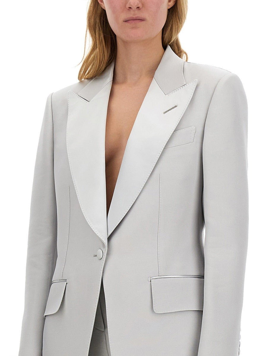 SINGLE-BREASTED TUXEDO JACKET "BIANCA"