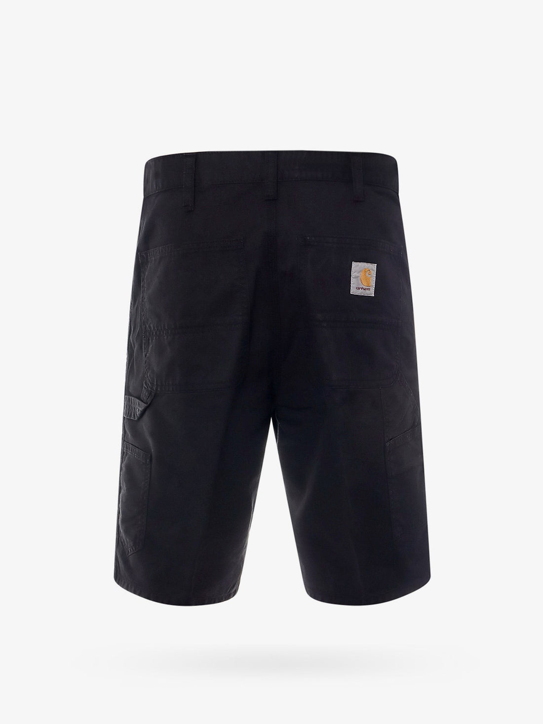 Single knee cotton bermuda shorts with logo patch