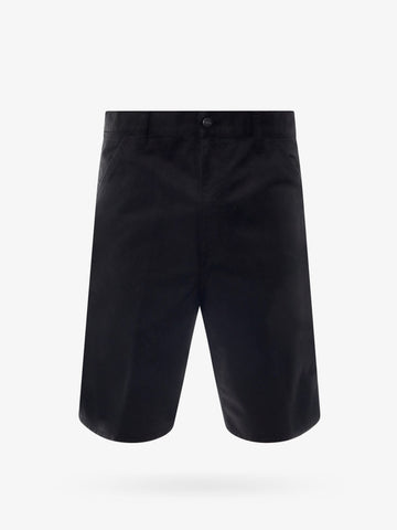 Single knee cotton bermuda shorts with logo patch