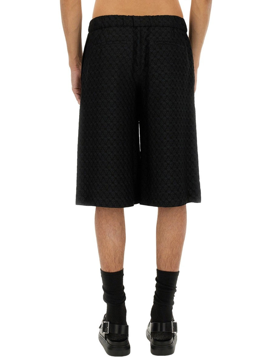 SKULL JACQUARD PATTERN SHORTS