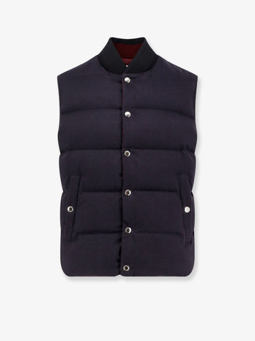 Sleeveless jacket in cotton and viscose