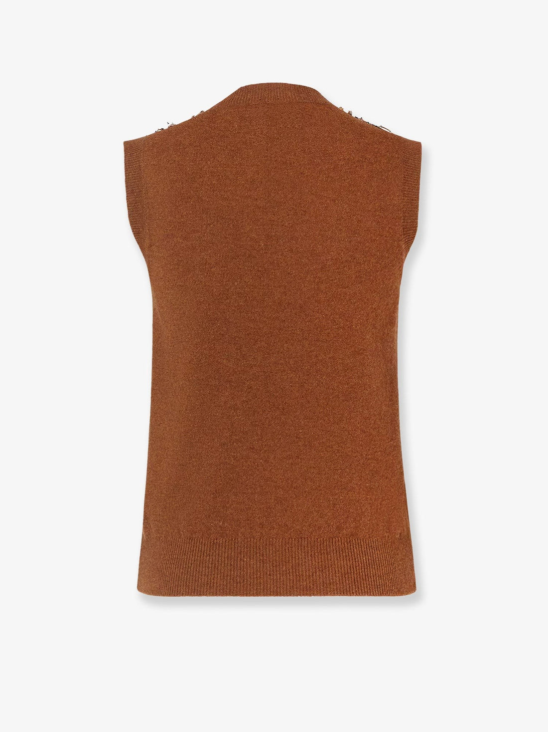 Sleeveless wool and cashmere sweater
