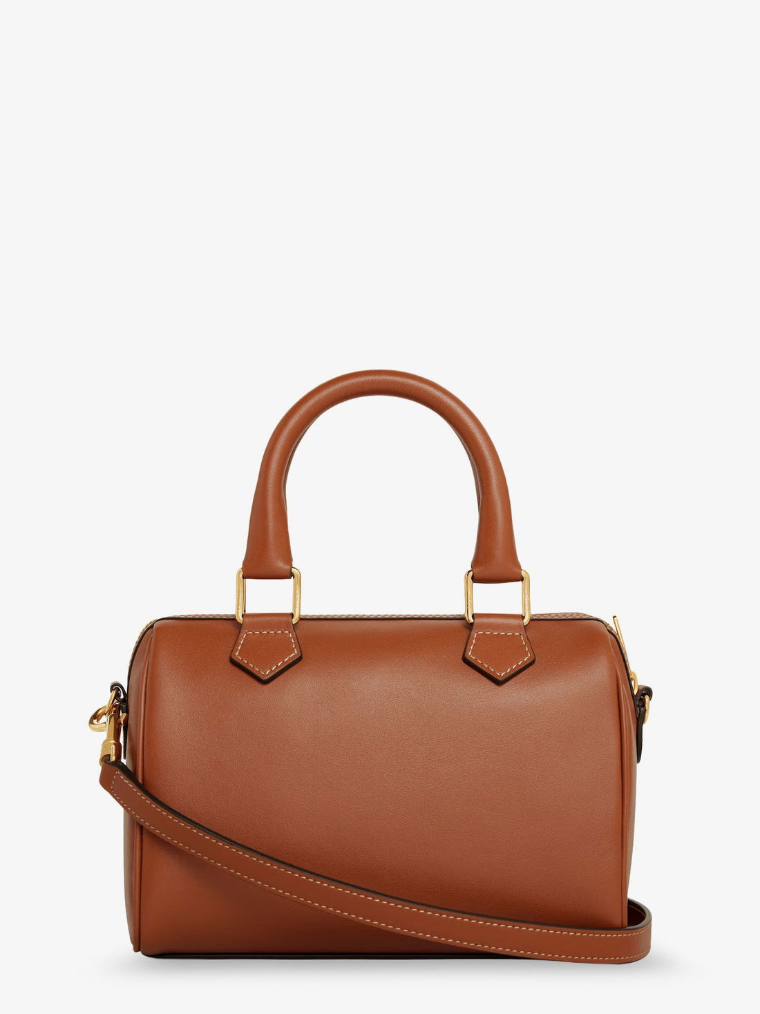 Small Boston leather handbag with logo on the front