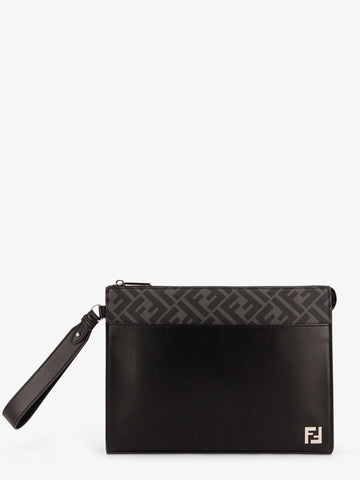 Squared FF leather clutch
