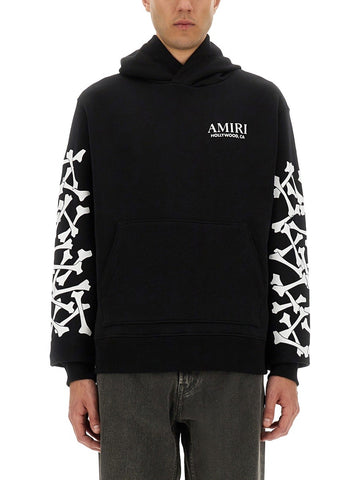 STACKED BONES PRINT HOODIE