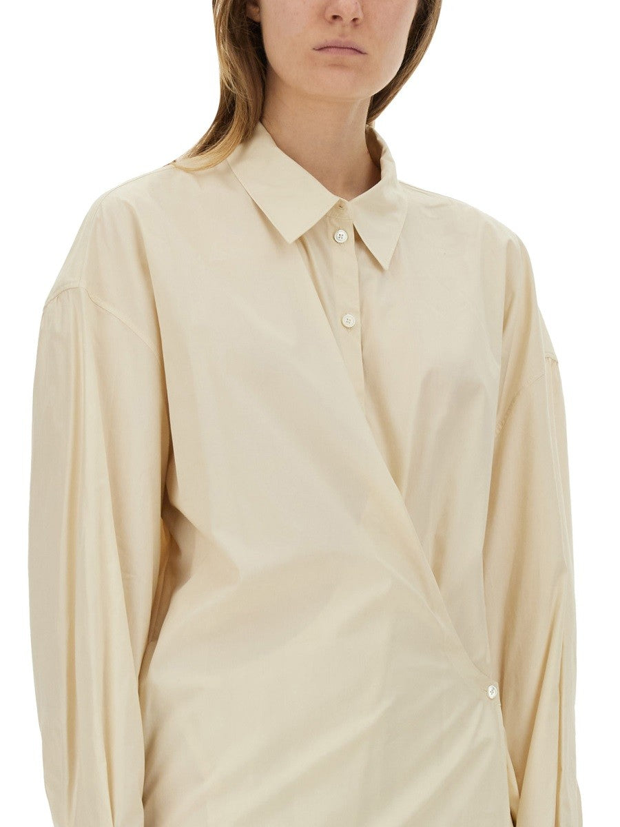 "STRAIGHT COLLAR TWISTED" DRESS