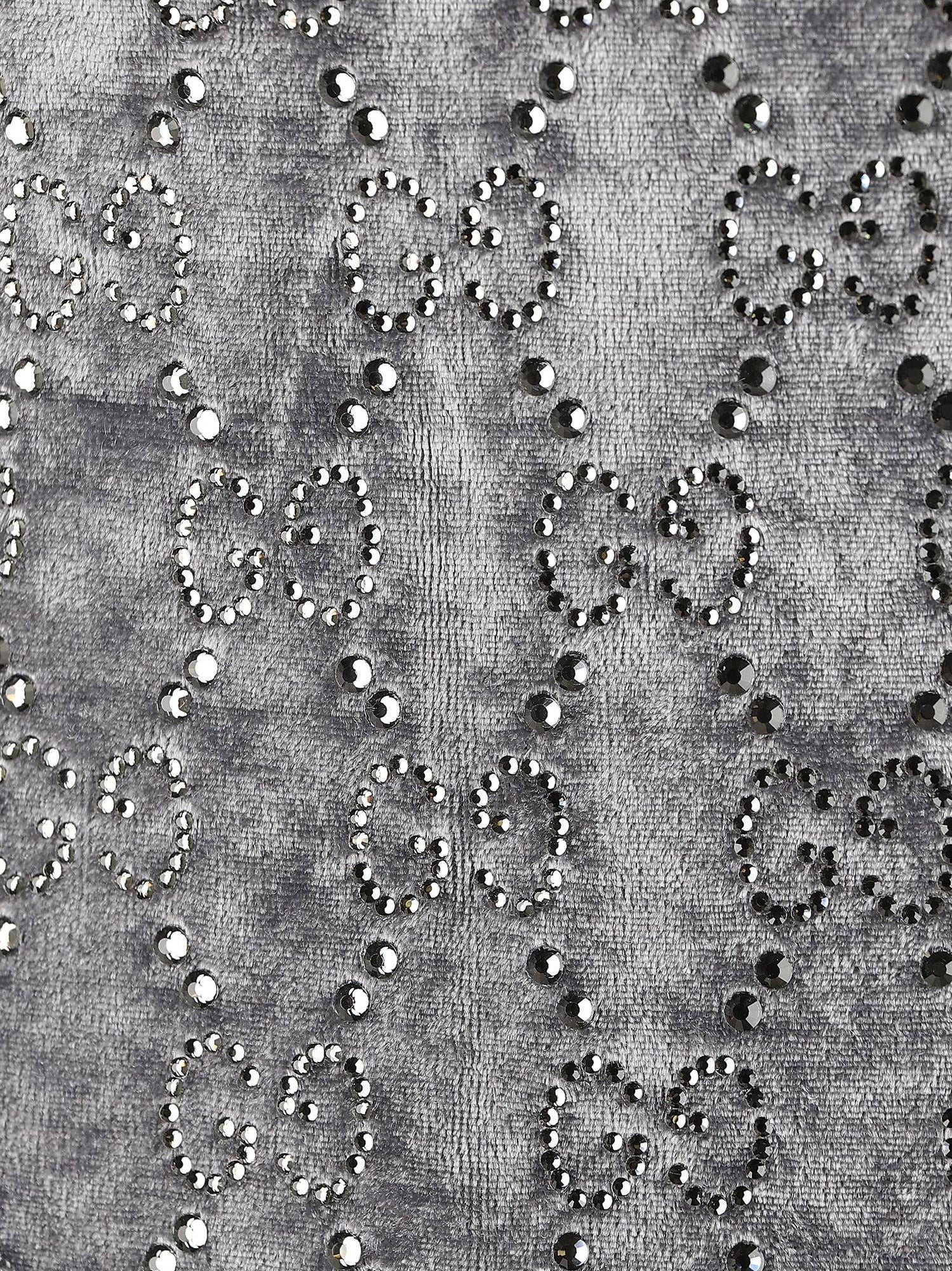 Stretch chenille jumpsuit with all-over crystals