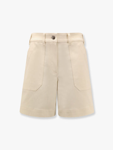 Stretch cotton shorts with maxi logo patch