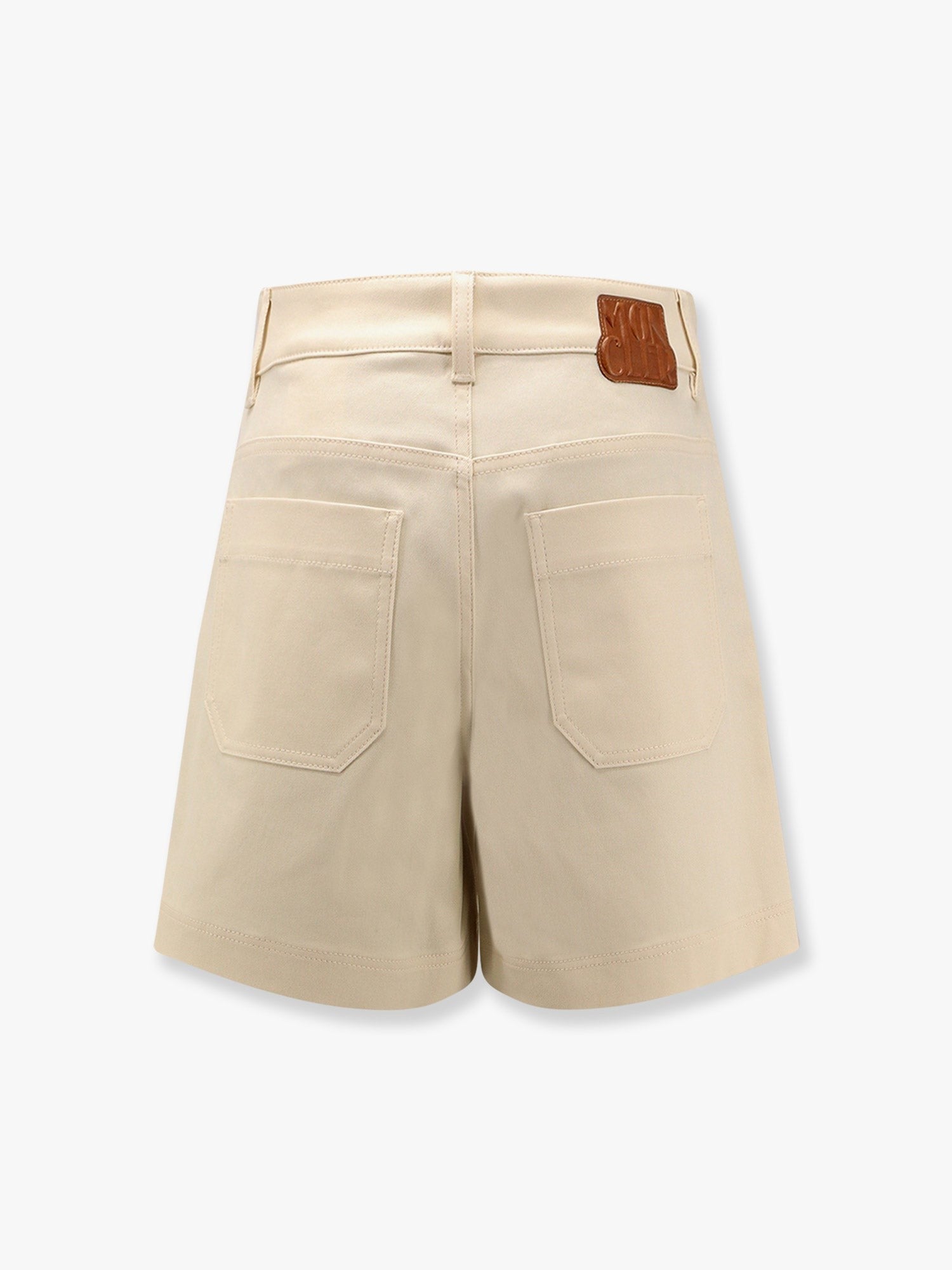Stretch cotton shorts with maxi logo patch