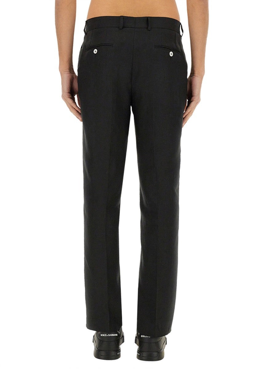 STRETCH LINEN TAILORED PANTS