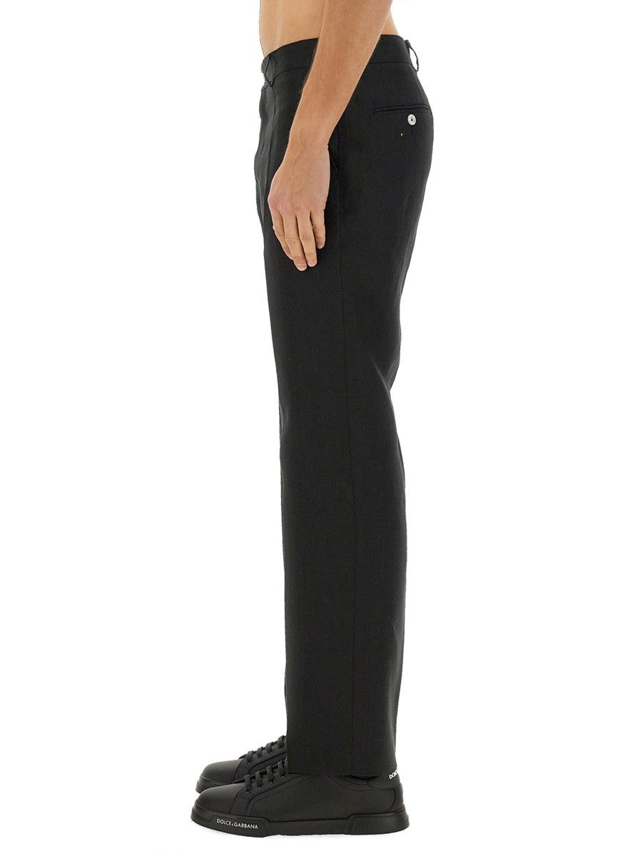 STRETCH LINEN TAILORED PANTS