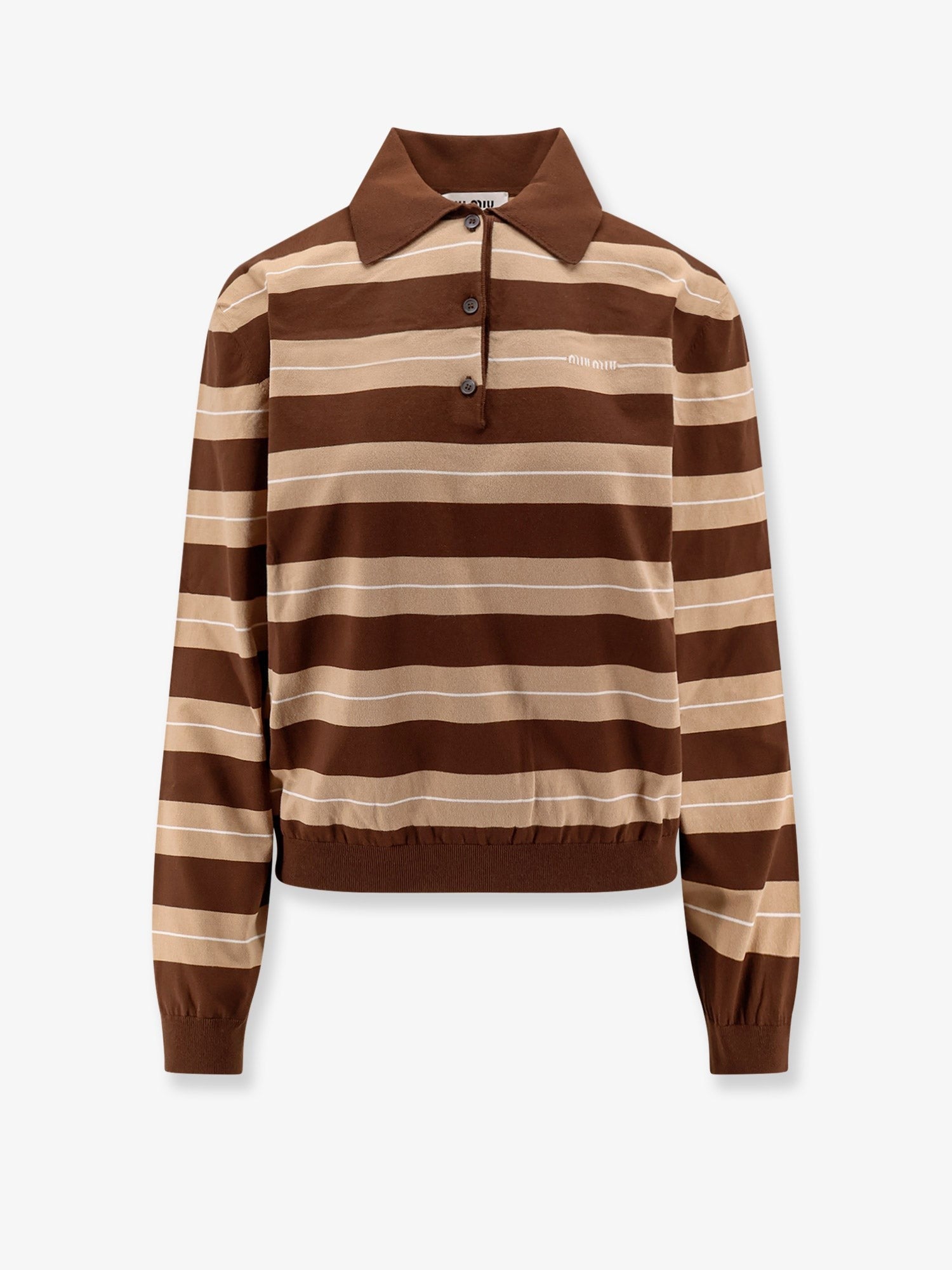 Striped cotton polo shirt