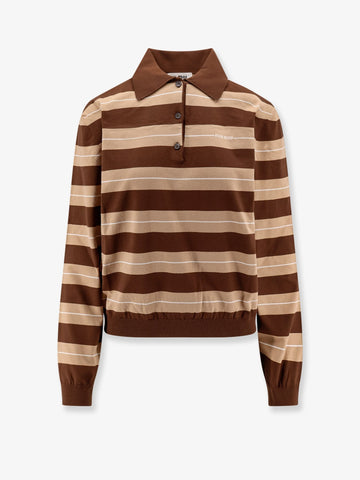 Striped cotton polo shirt