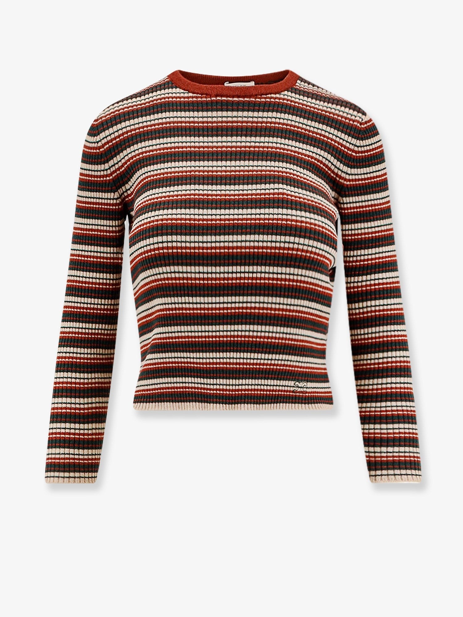 Striped stretch wool sweater