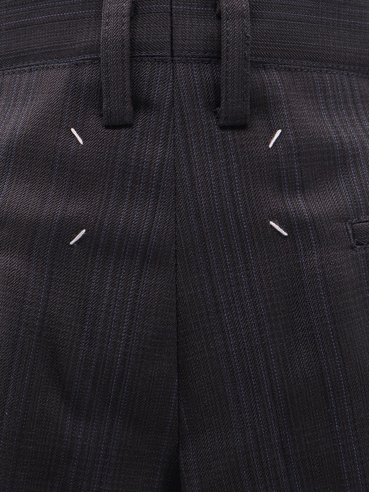 Striped virgin wool shorts