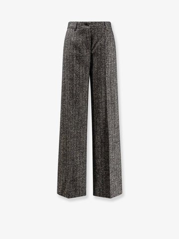 Striped wool blend trousers
