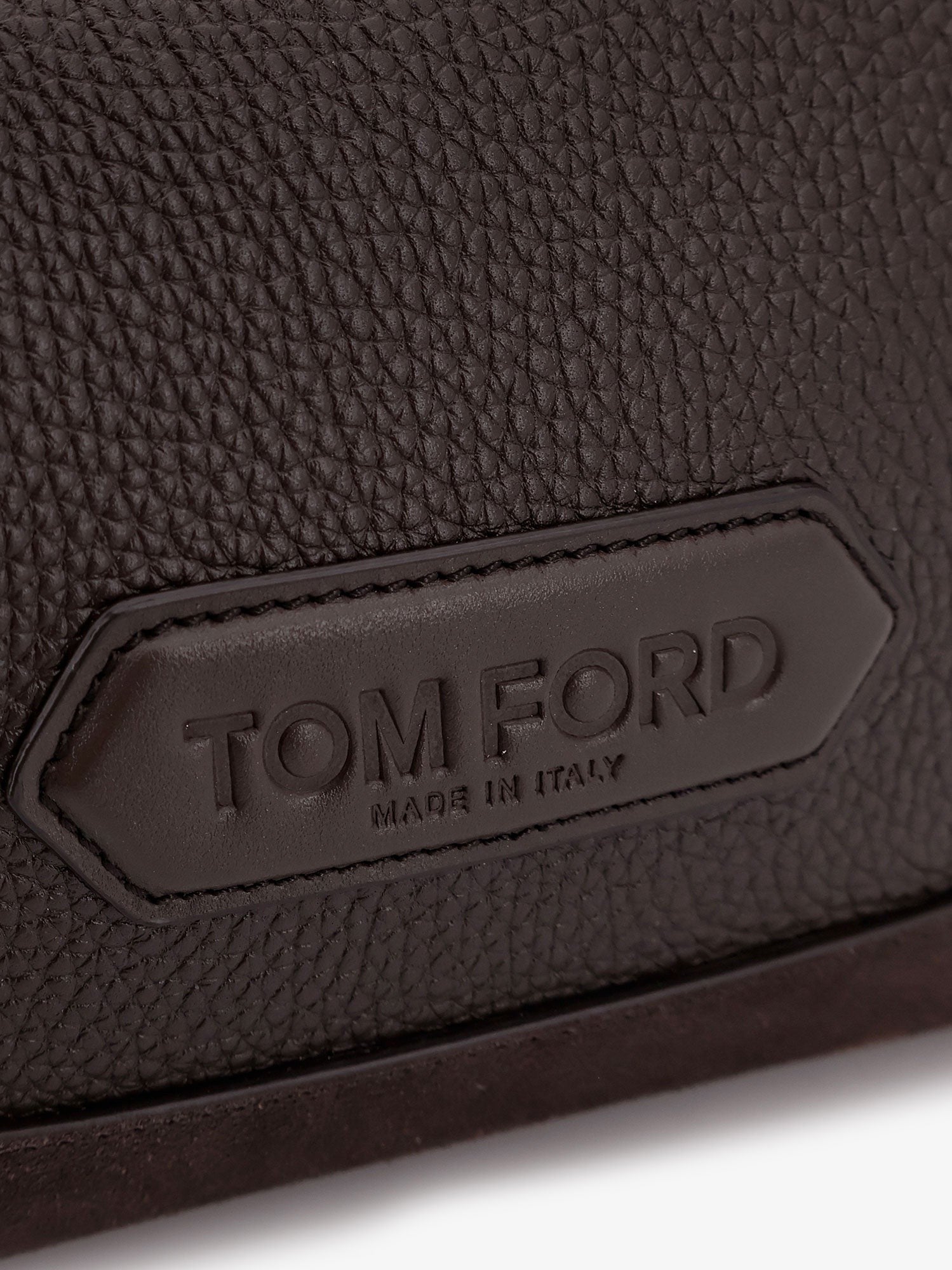 Suede and leather clutch