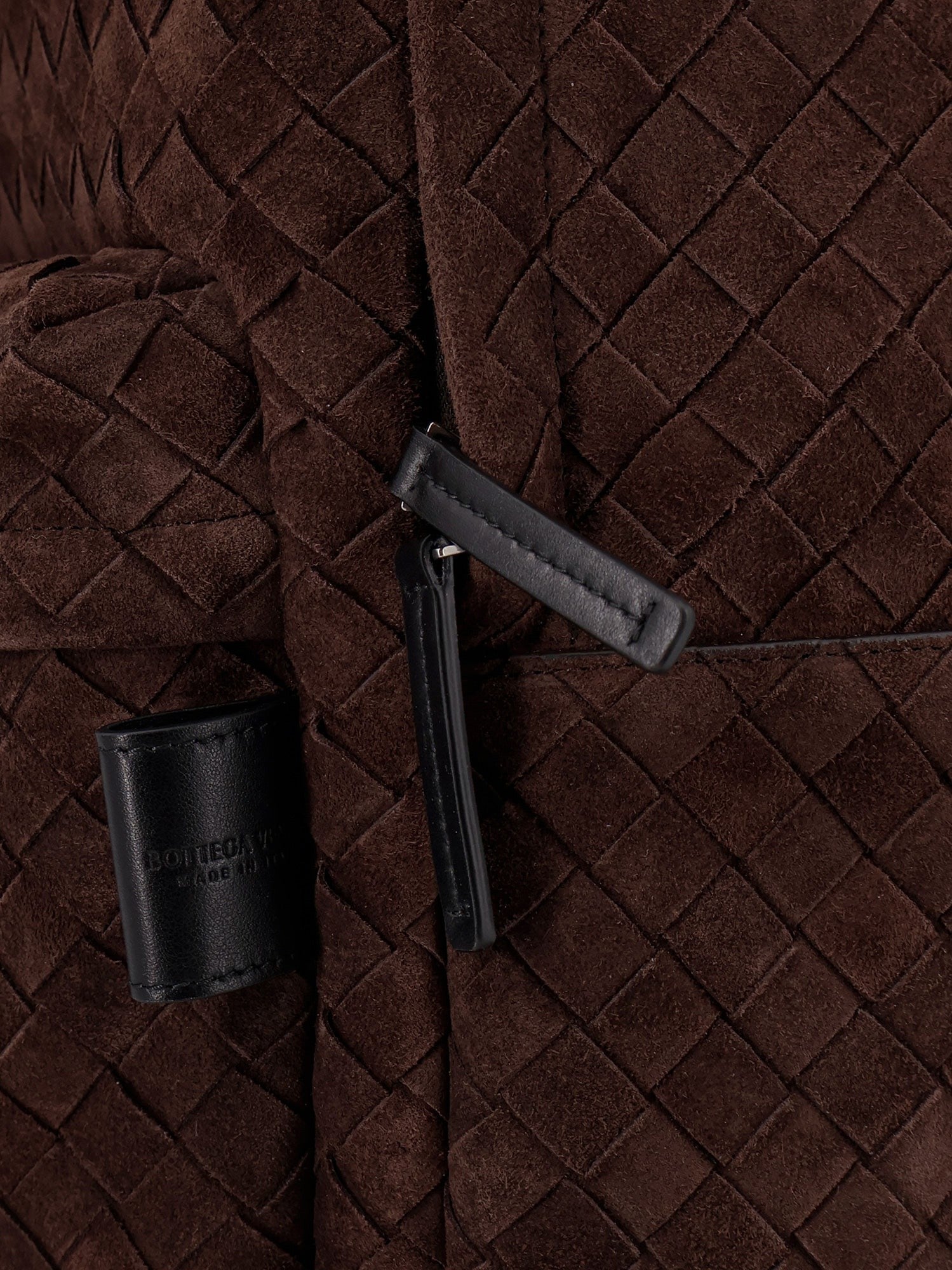 Suede backpack with Intrecciato motif