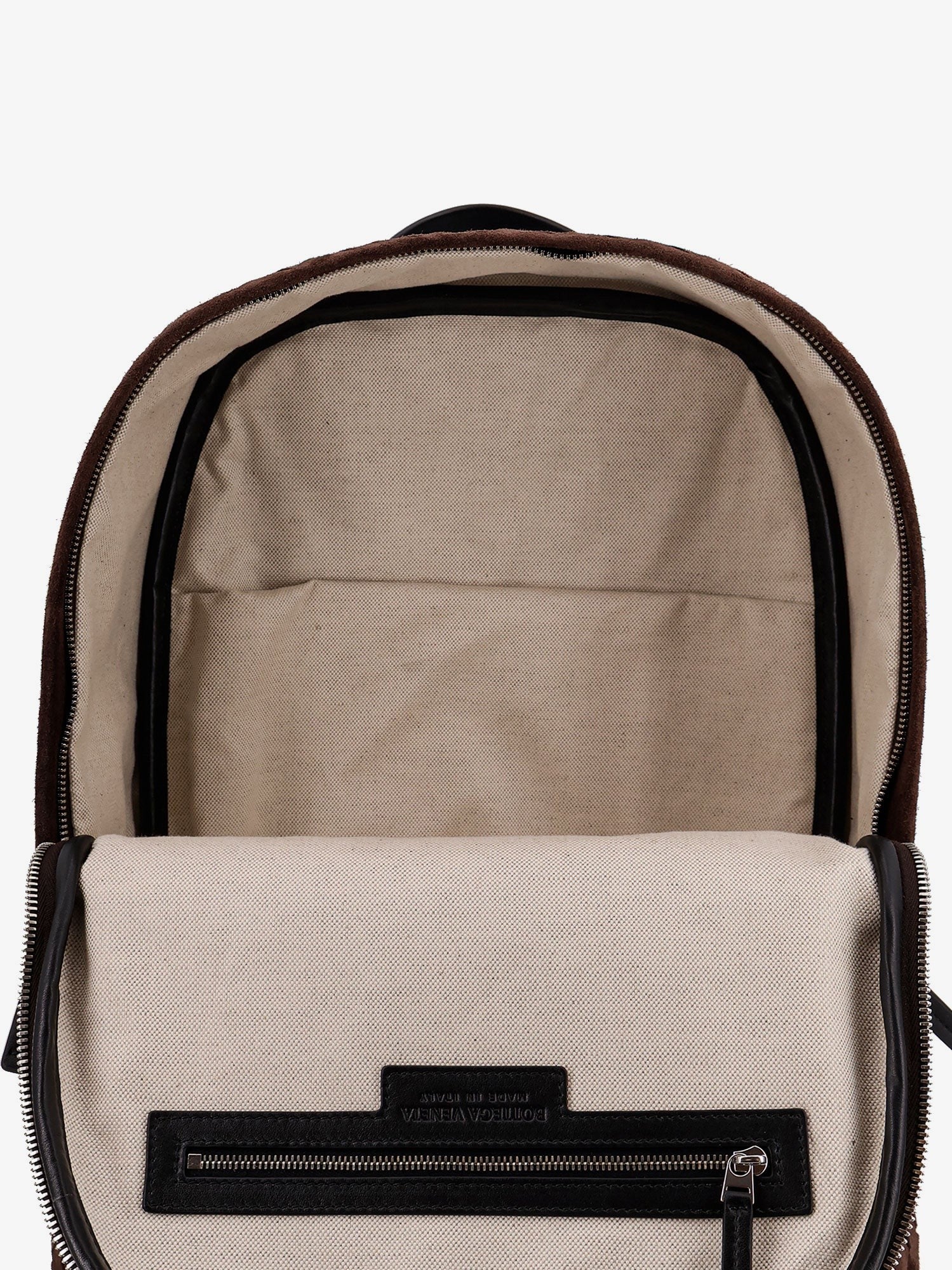 Suede backpack with Intrecciato motif
