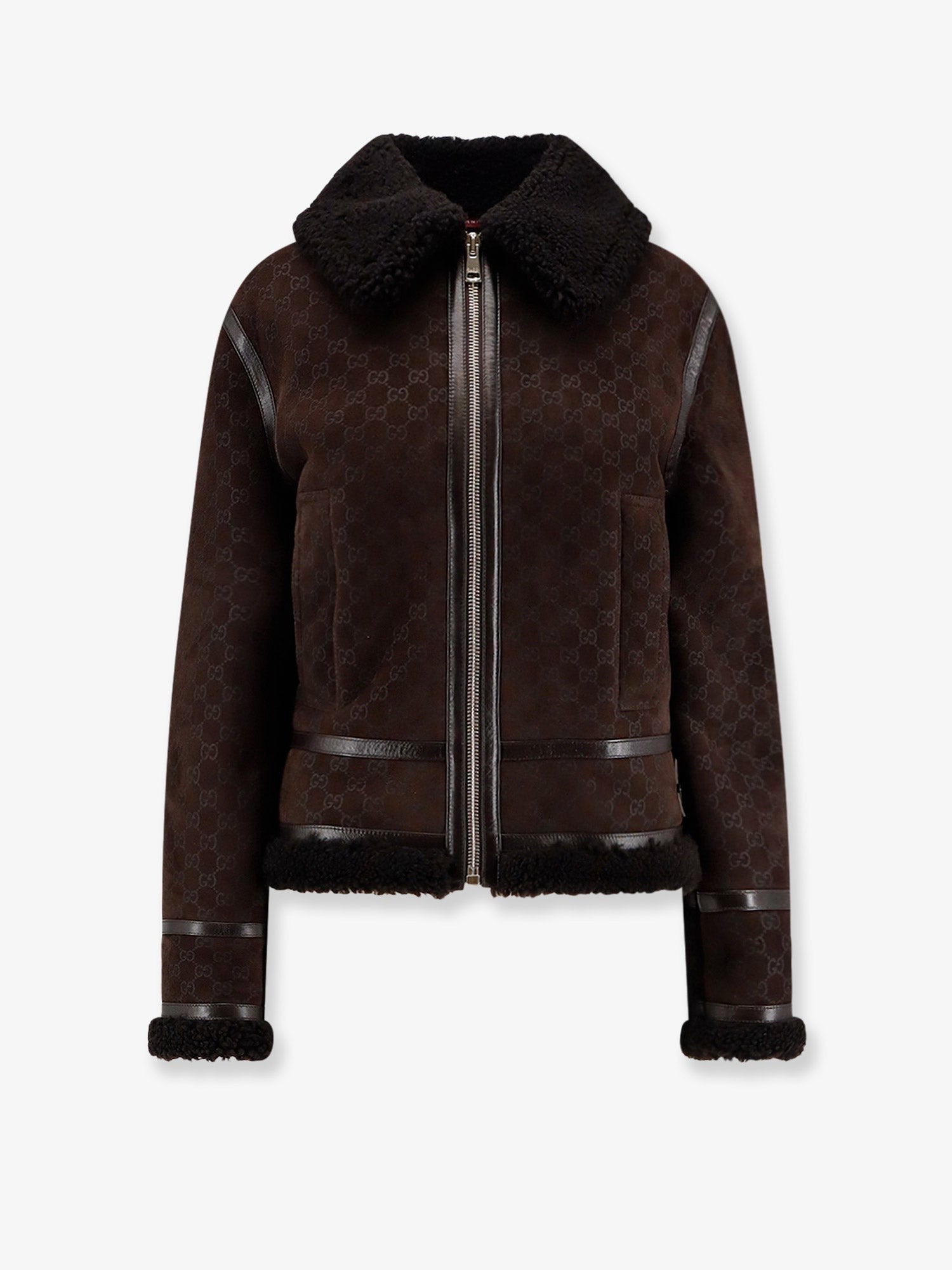 Suede jacket with GG motif