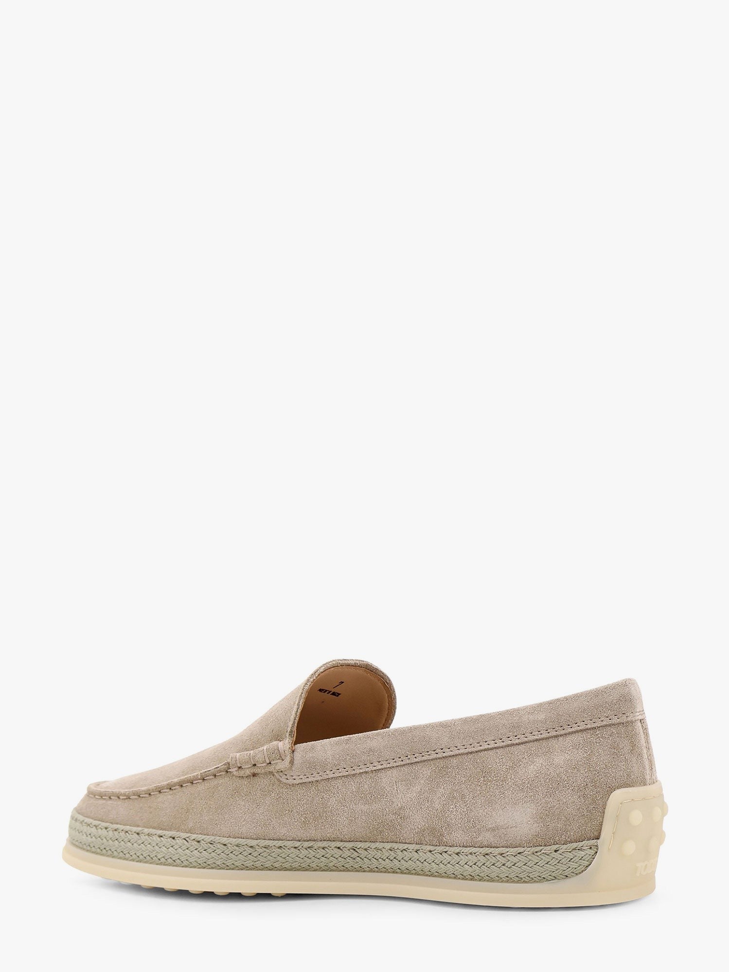 Suede loafer with engraved logo