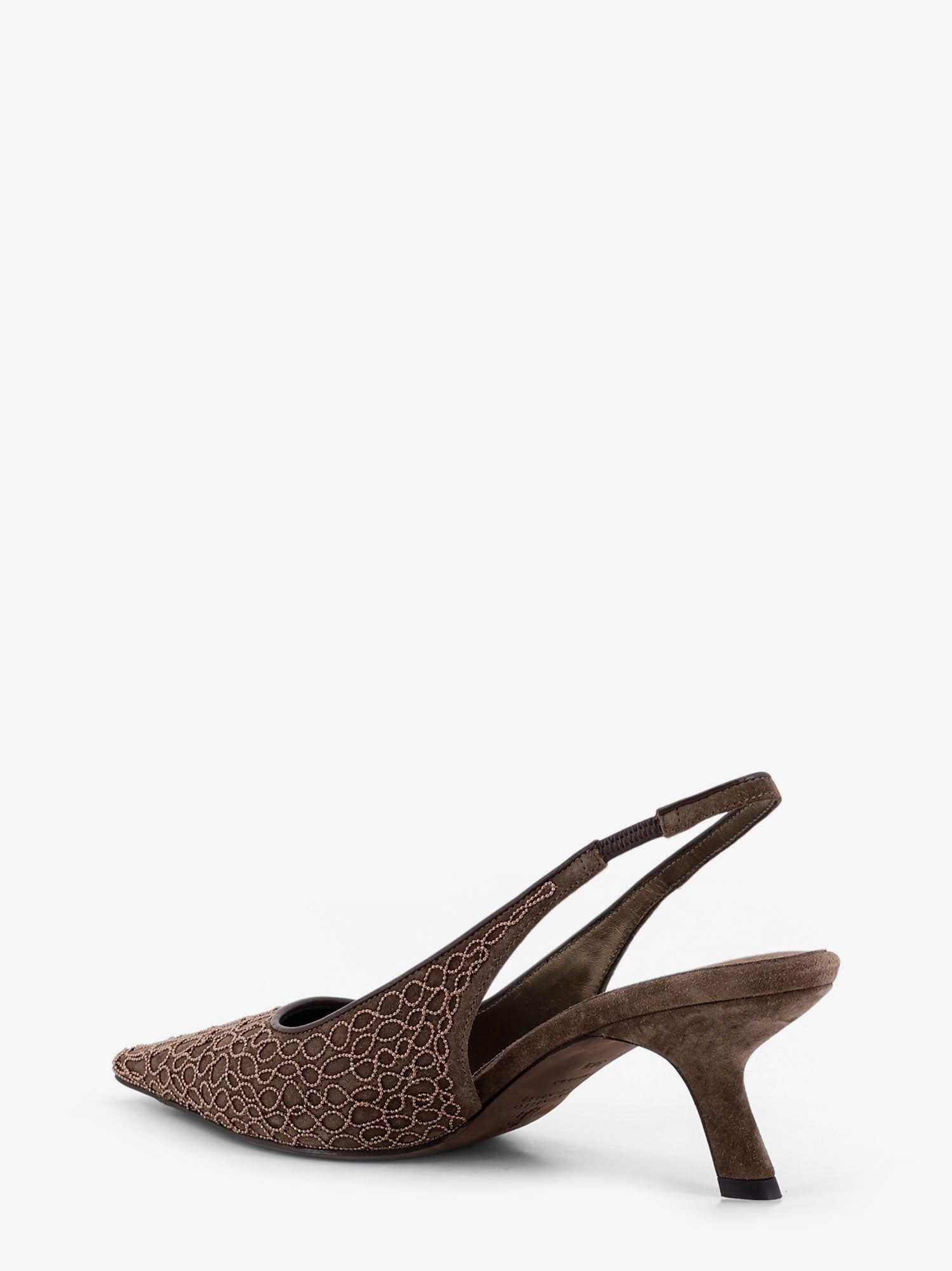Suede slingback pumps with Monili decoration