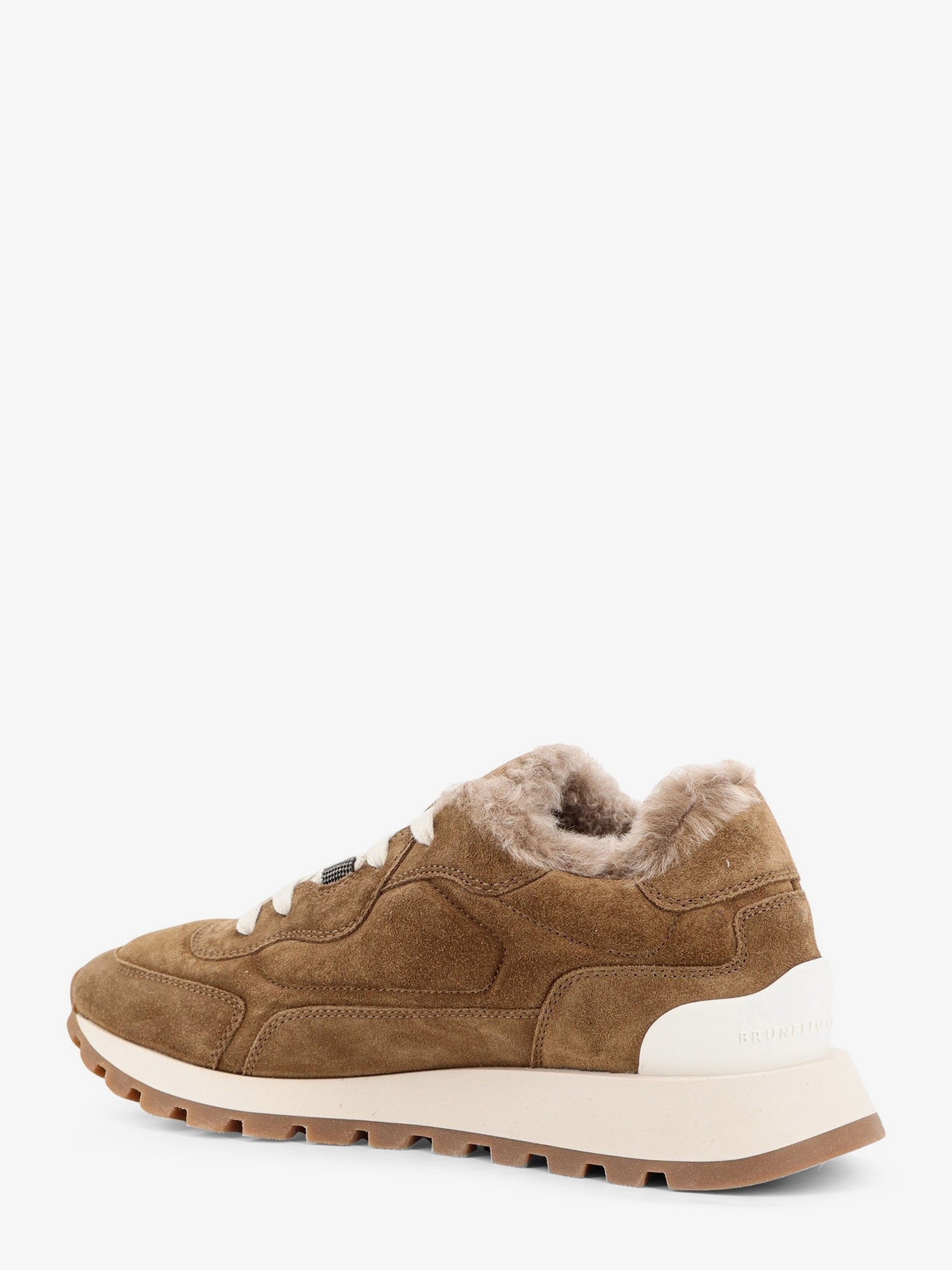 Suede sneakers with fur lining