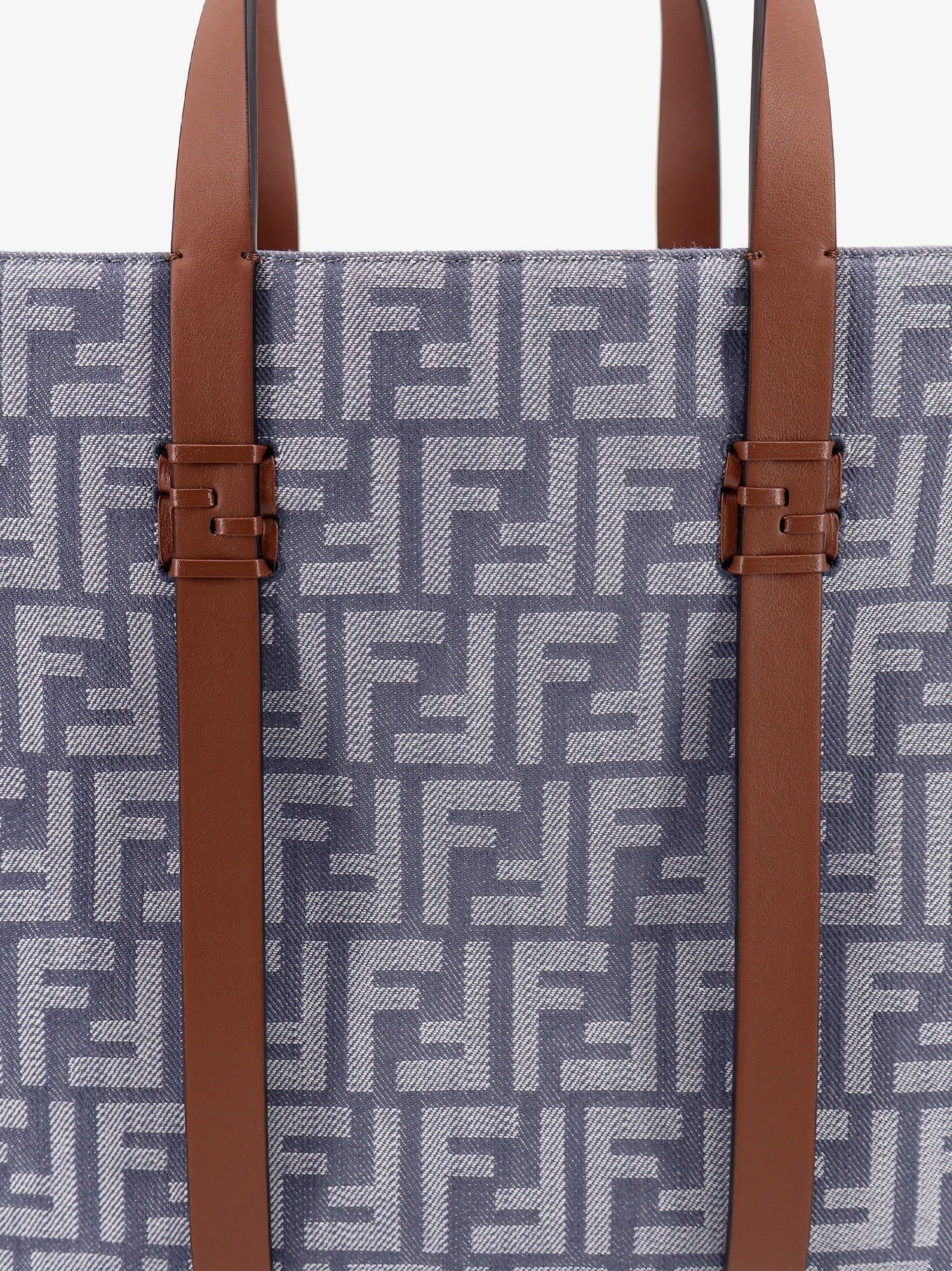 Summer Tote FF jacquard fabric shoulder bag with fringes