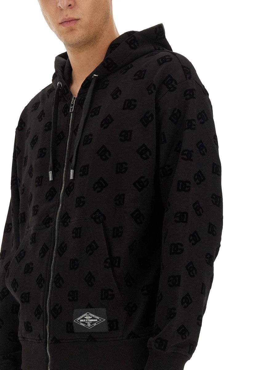 SWEATSHIRT WITH ALLOVER LOGO