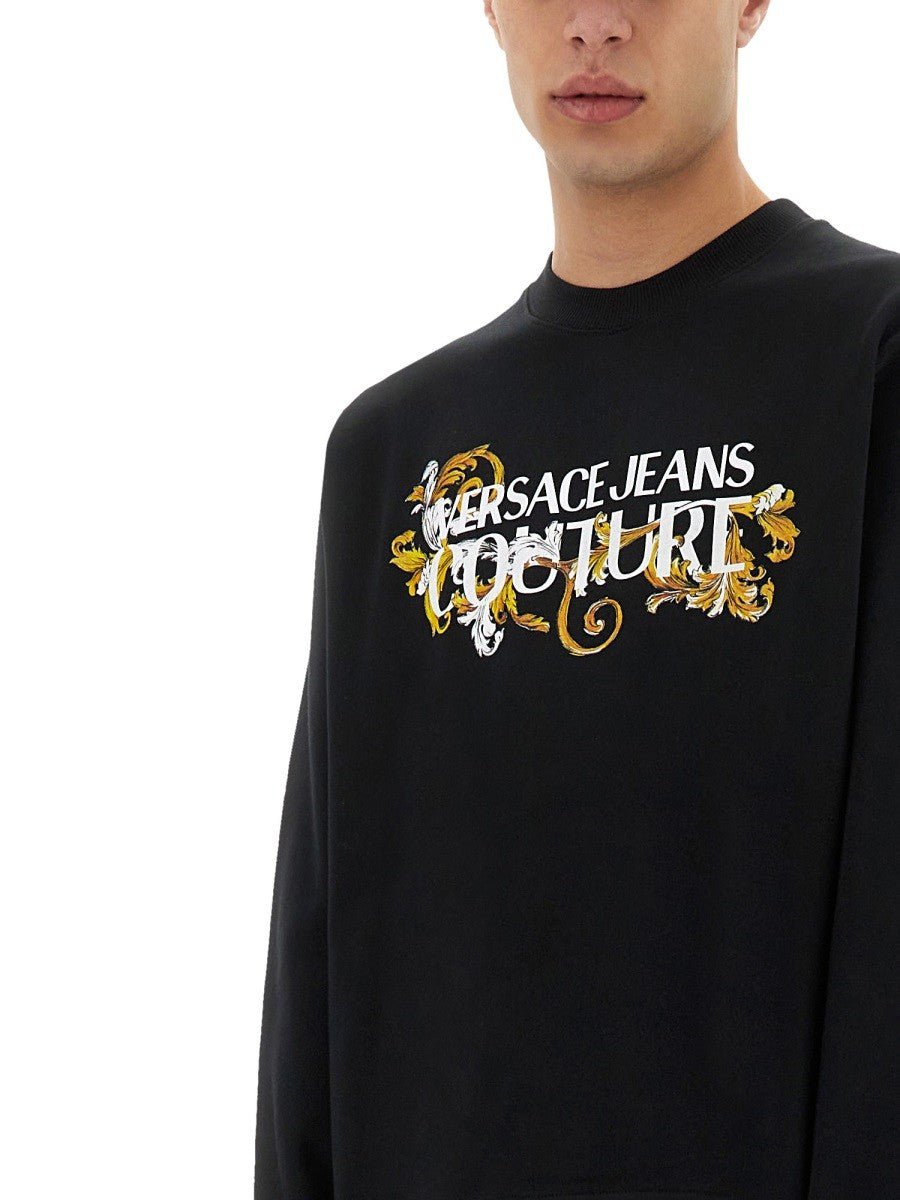 SWEATSHIRT WITH BAROQUE OUTLINE LOGO