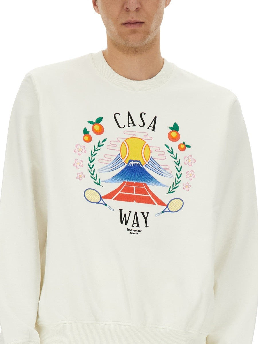 SWEATSHIRT WITH "HOME WAY MOUNTAIN" EMBROIDERY
