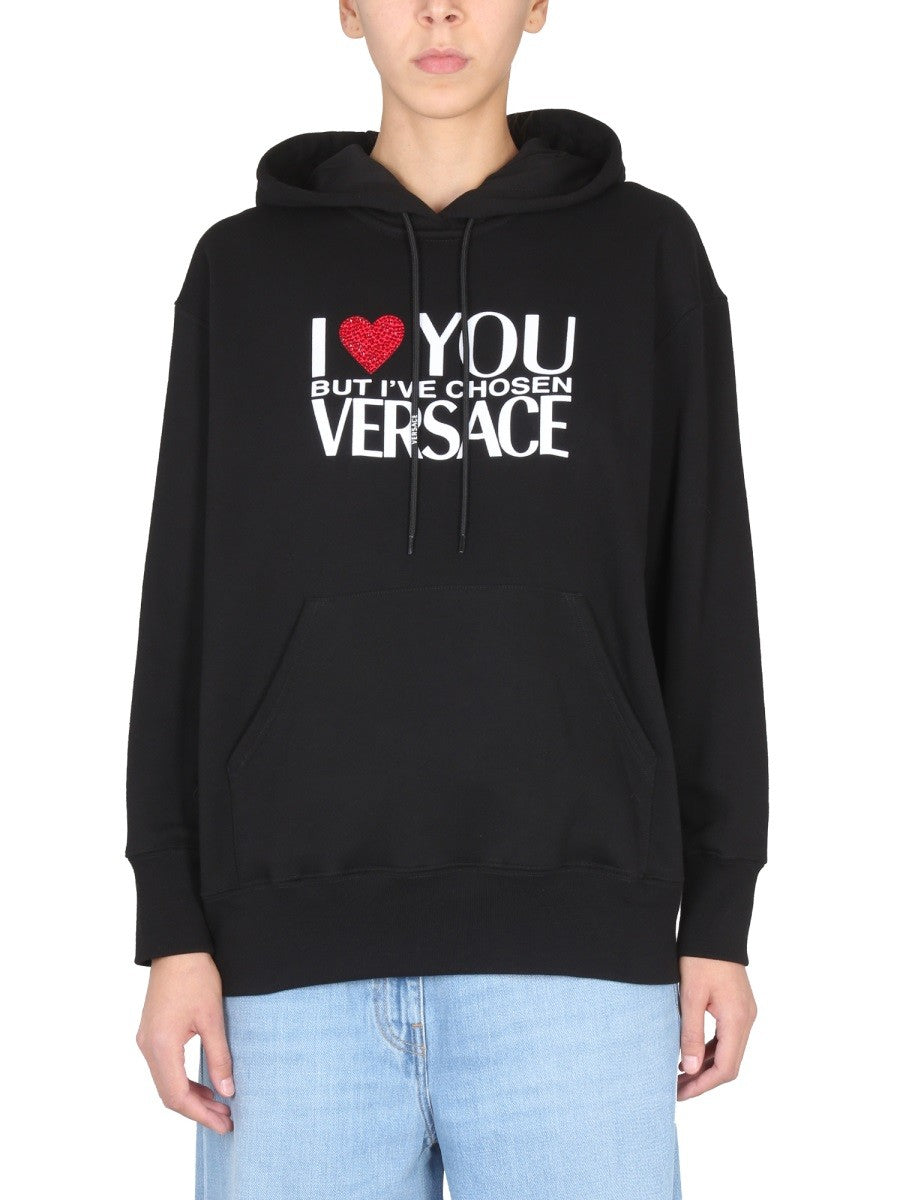 SWEATSHIRT WITH I LOVE YOU LOGO