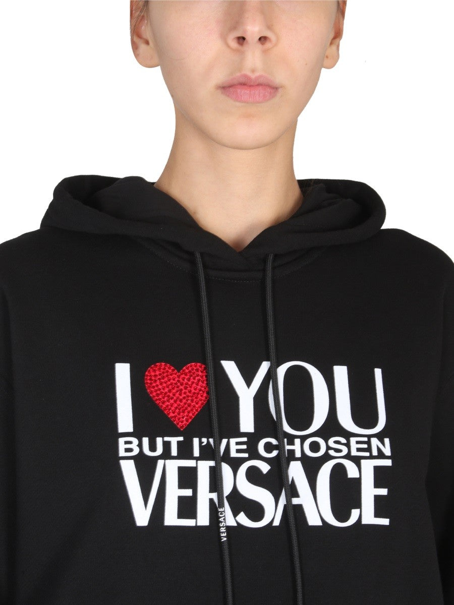 SWEATSHIRT WITH I LOVE YOU LOGO
