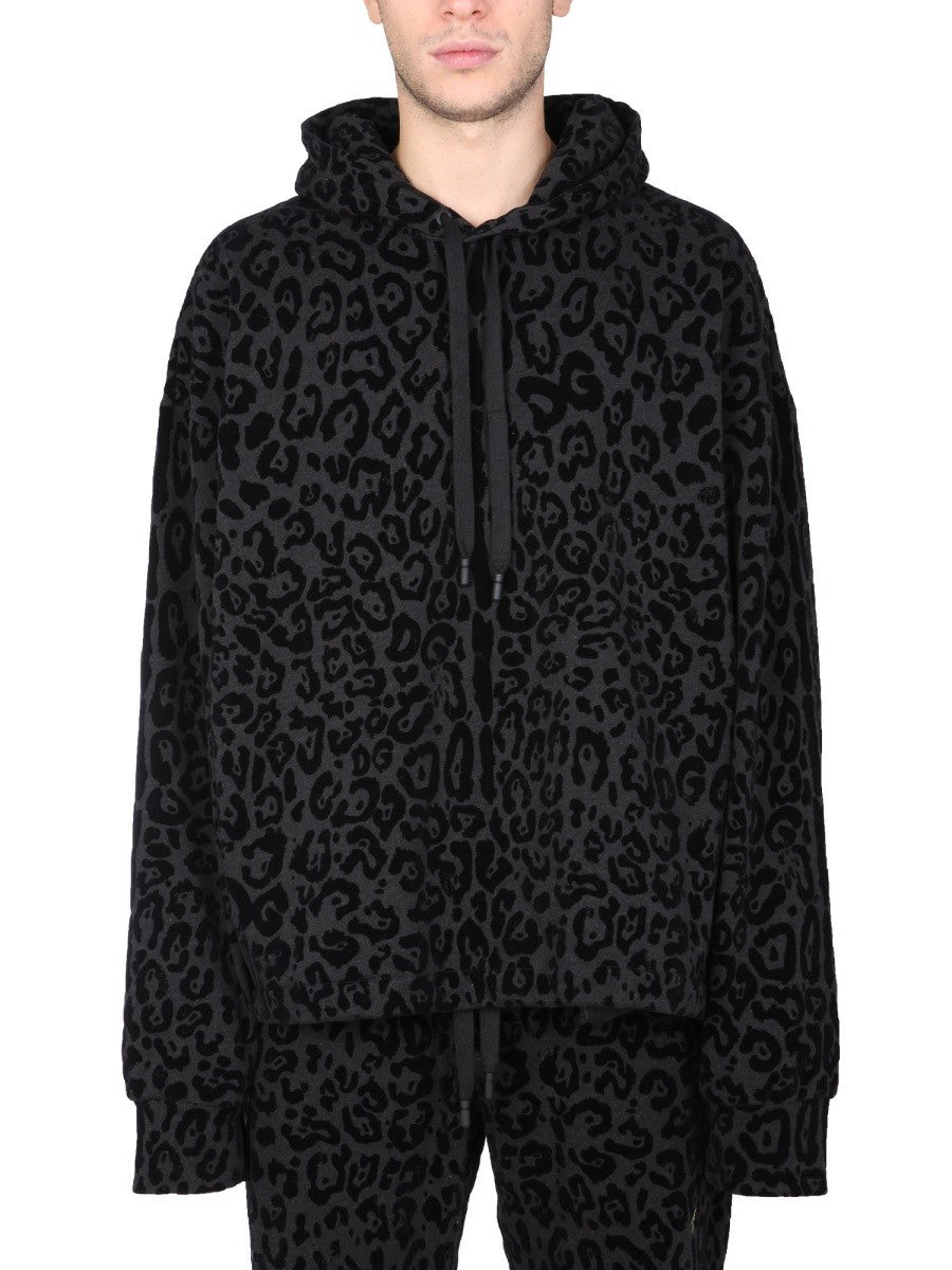 SWEATSHIRT WITH LEOPARD PRINT