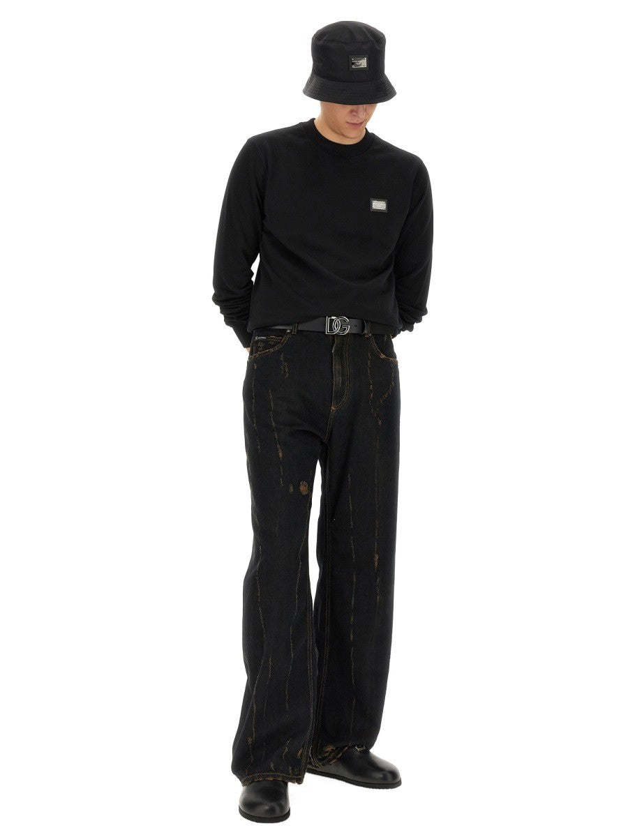 SWEATSHIRT WITH LOGO PLAQUE