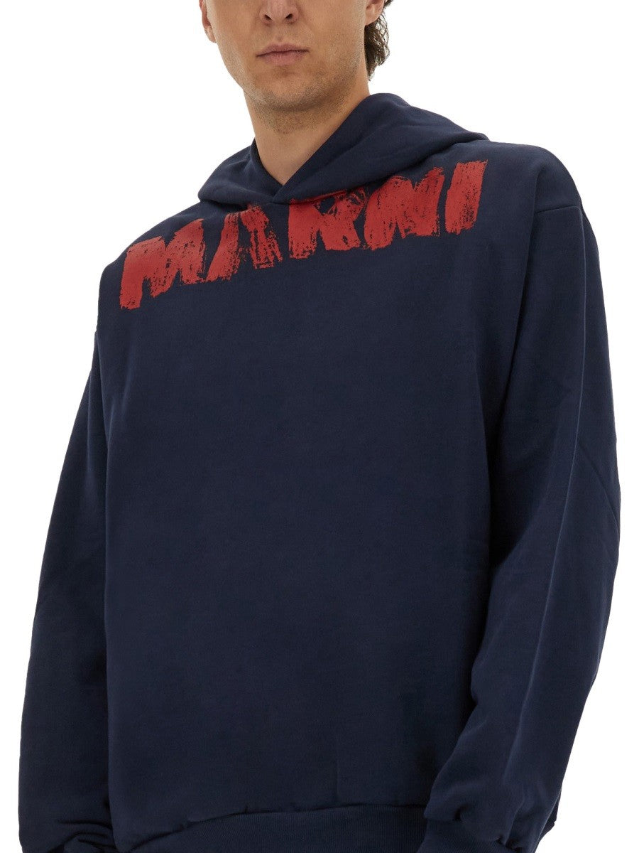SWEATSHIRT WITH MAXI LOGO PRINT