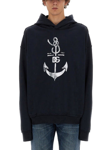 SWEATSHIRT WITH NAVY PRINT