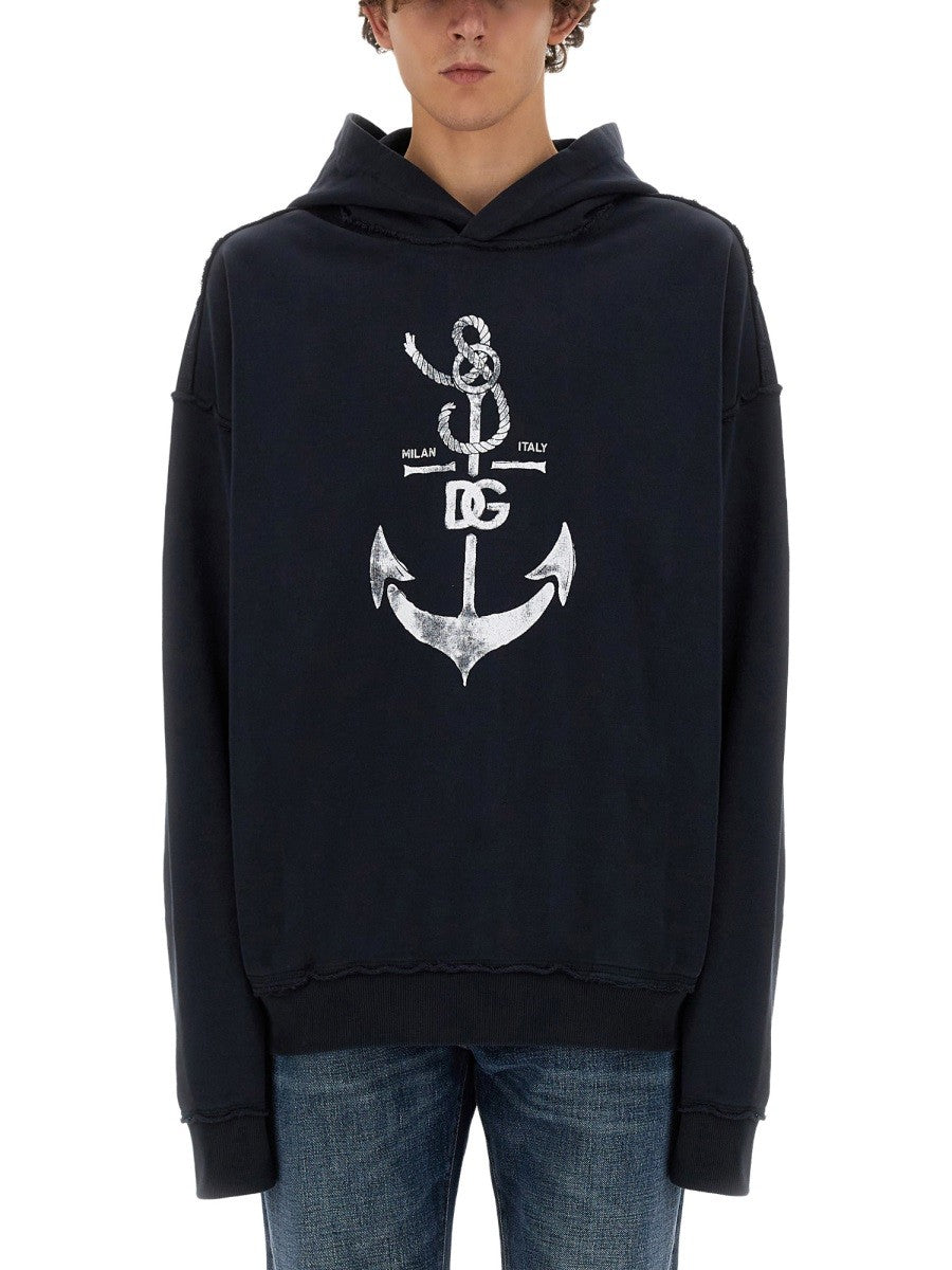 SWEATSHIRT WITH NAVY PRINT