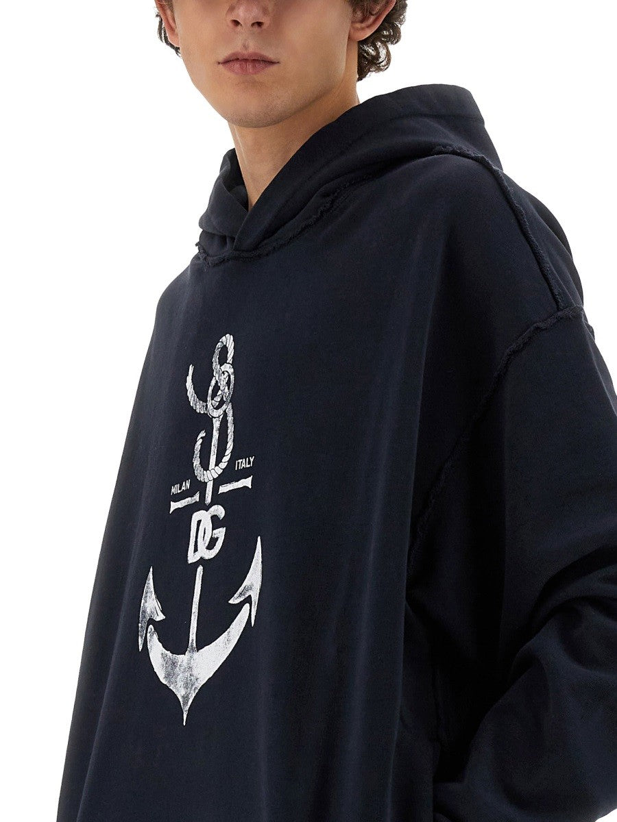 SWEATSHIRT WITH NAVY PRINT