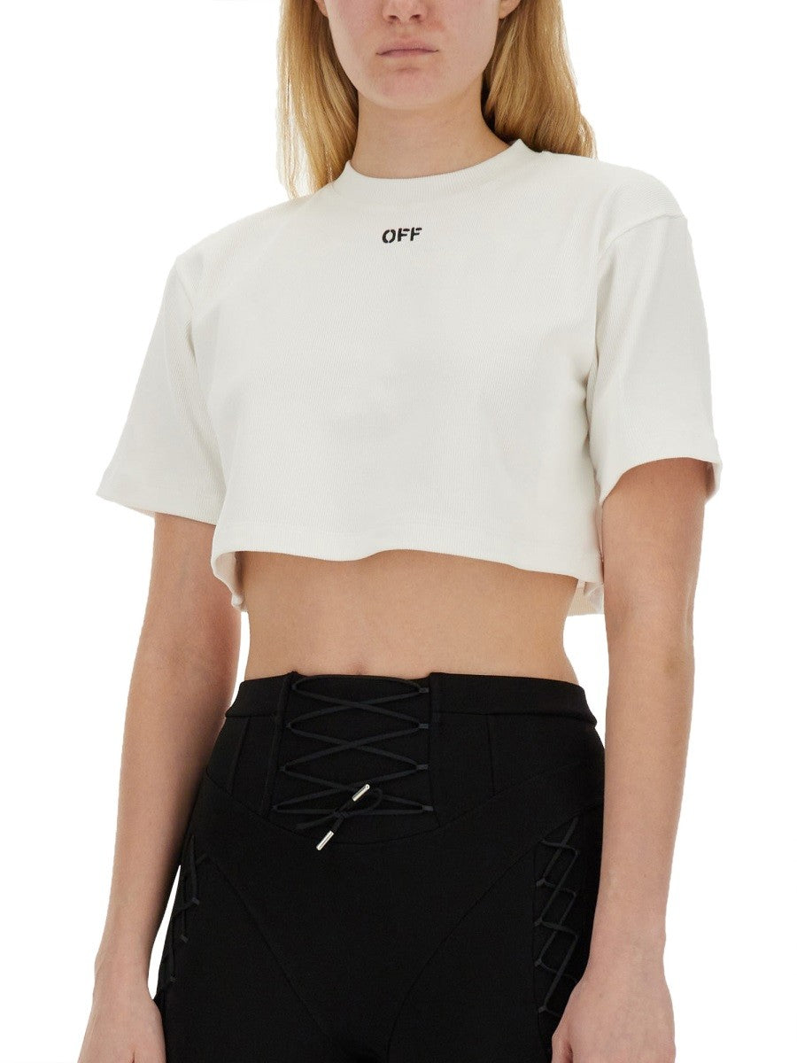 RIBBED CROPPED T-SHIRT