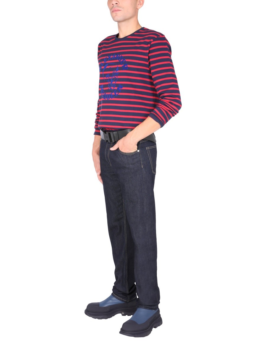 T-SHIRT WITH FLOCKED LOGO