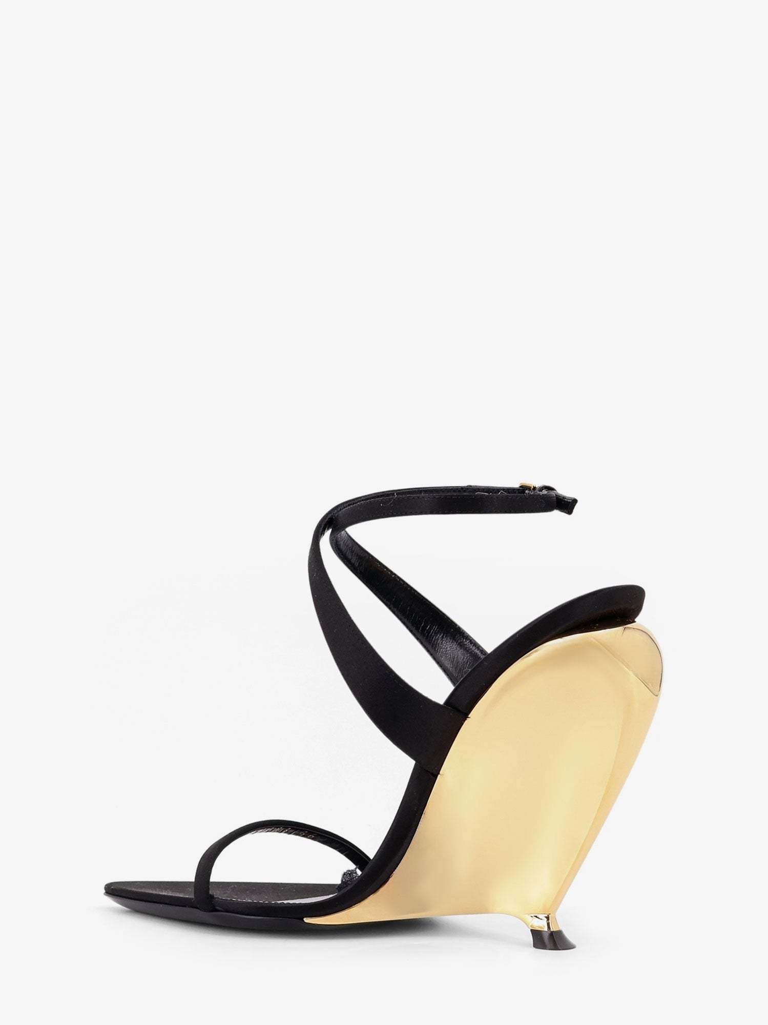 Tallulah 110 satin sandals with sculptural wedge heel