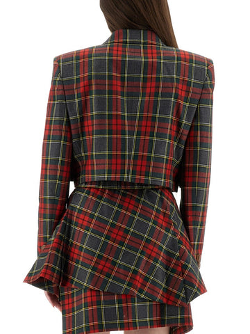 TARTAN CROPPED JACKET