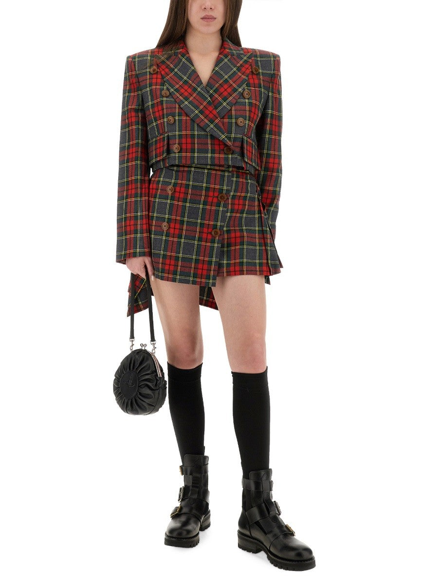 TARTAN CROPPED JACKET