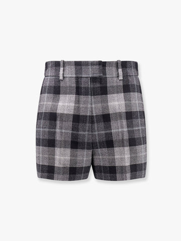 Tartan wool shorts with  check'n'dior motif