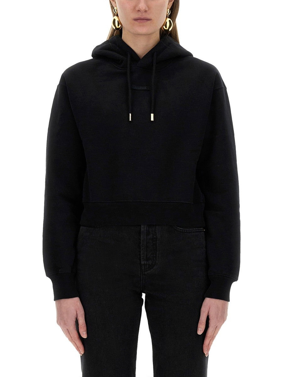 "THE SWEATSHIRT" WITH GROSGRAIN HOOD