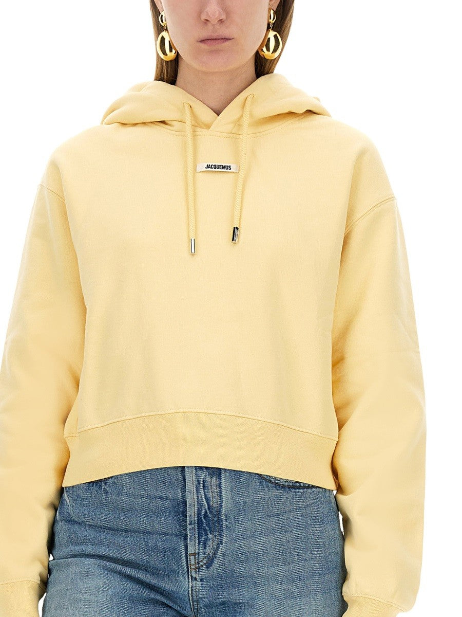 "THE SWEATSHIRT" WITH GROSGRAIN HOOD