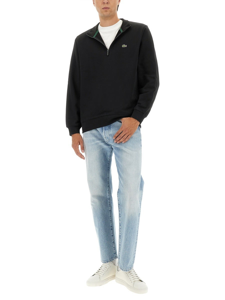 THREE-QUARTER ZIPPER SWEATSHIRT