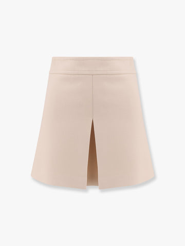 Trapeze mini wool and silk skirt